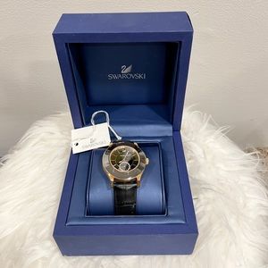 SWAROVSKI Octea Black Leather Rosegold Watch